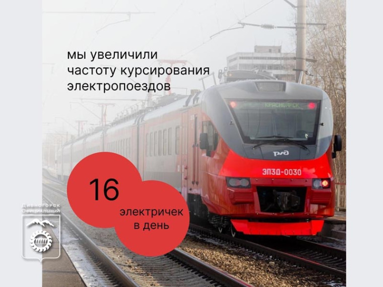 Полмиллиона пассажиров перевезли городские электрички до Дивногорска в 2022 году.