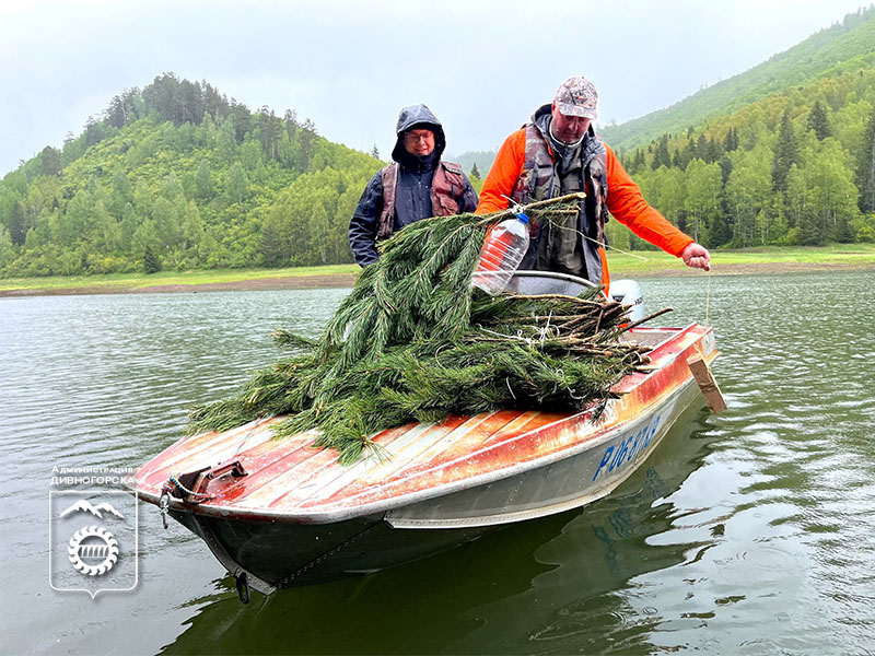 40 искусственных нерестилищ установили волонтеры Эн+ на Красноярском водохранилище.