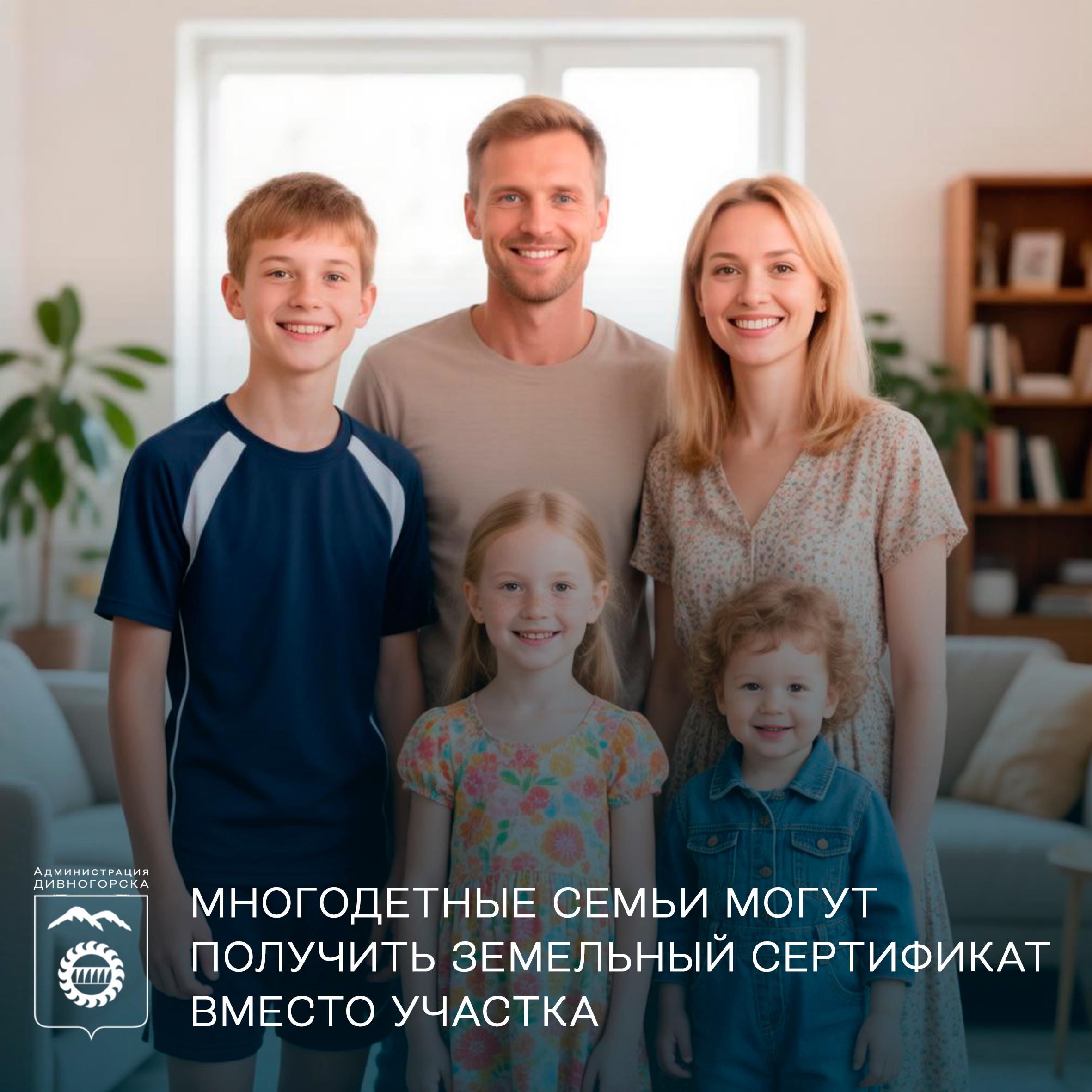Многодетные семьи могут получить земельный сертификат вместо участка.